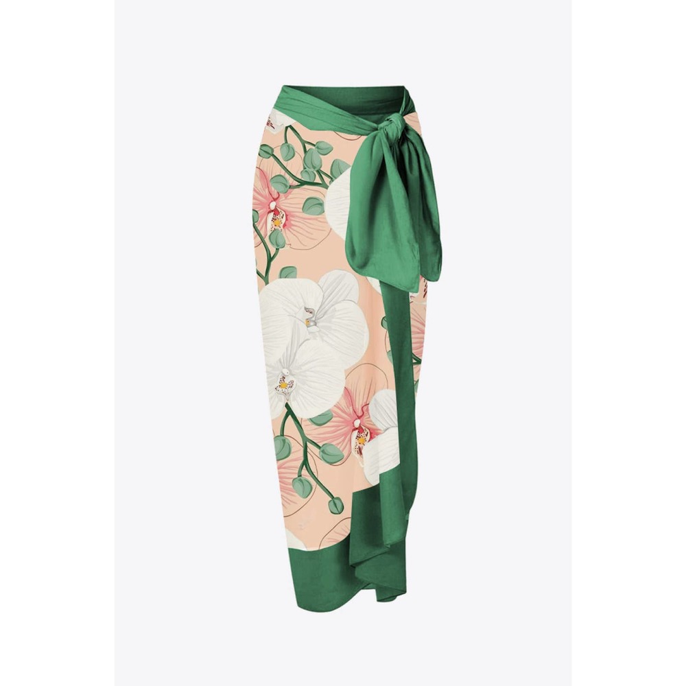 💥2 Pcs Floral One Piece Swimsuit and Sarong Skirt Set - Picture 3 of 6